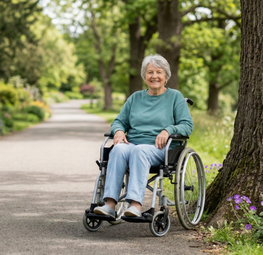 Firstlight home care senior in the garden