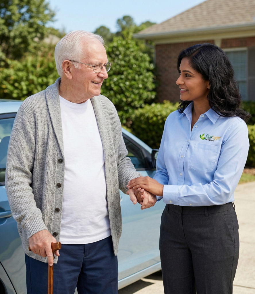 Firstlight Home Care senior with young nurse